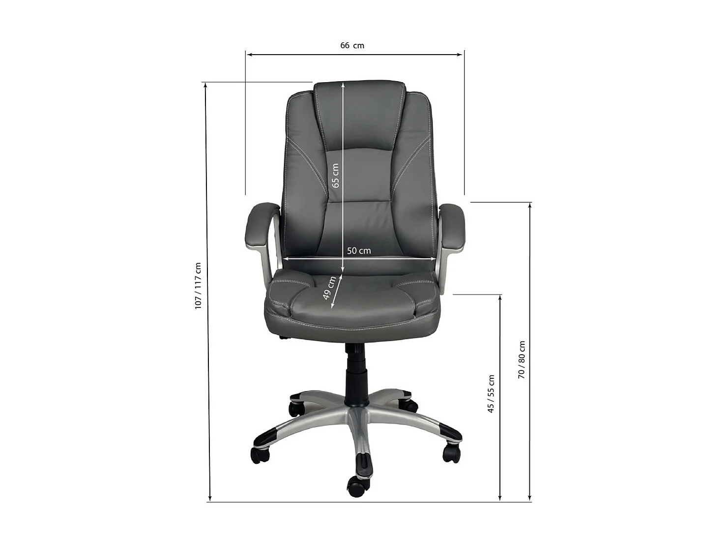 Chaise de bureau Gris Fauteuil hauteur réglable