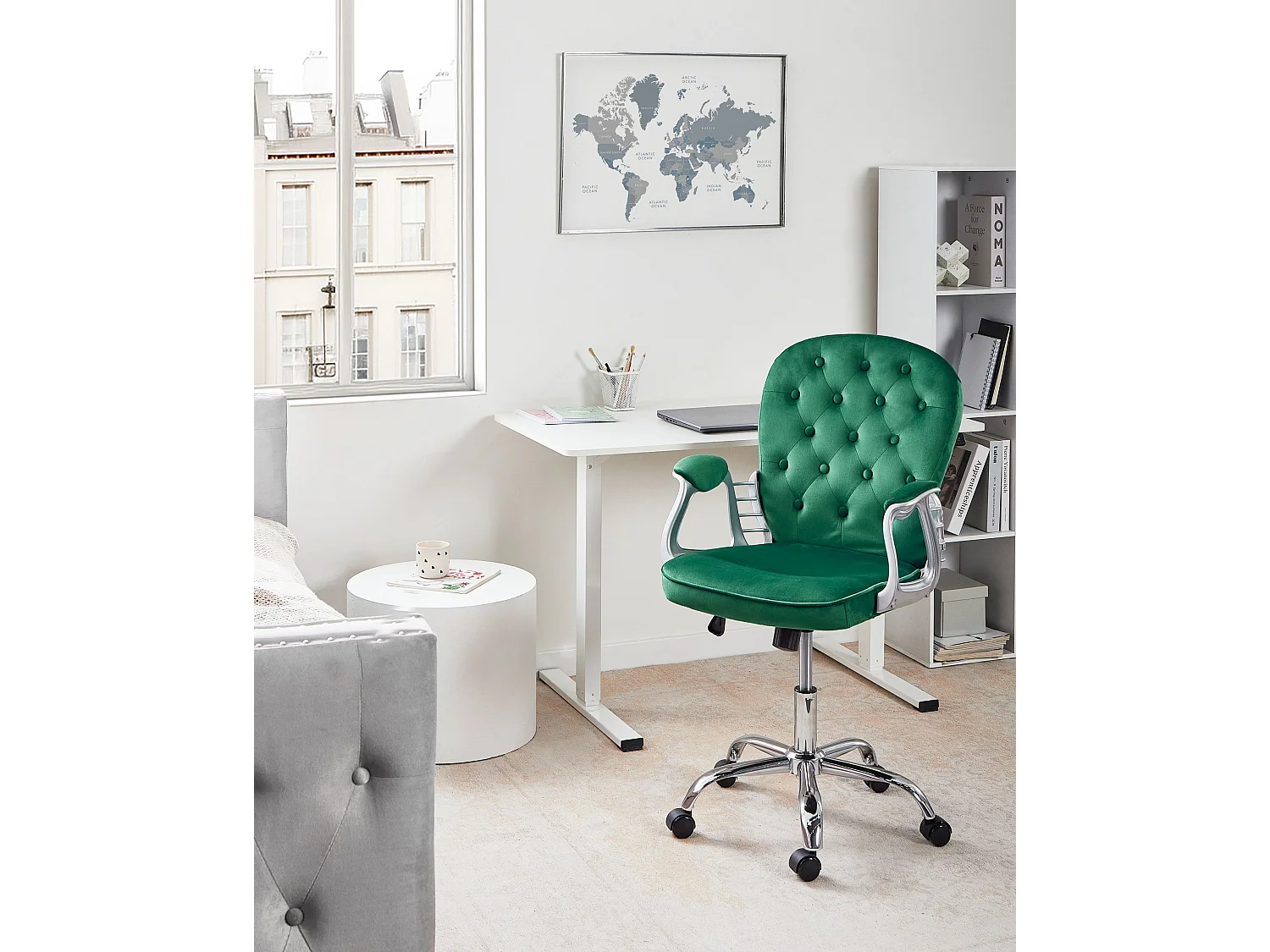Chaise de bureau PRINCESS Velours Vert