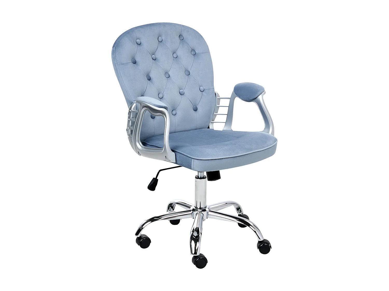Chaise de bureau PRINCESS Velours Bleu clair