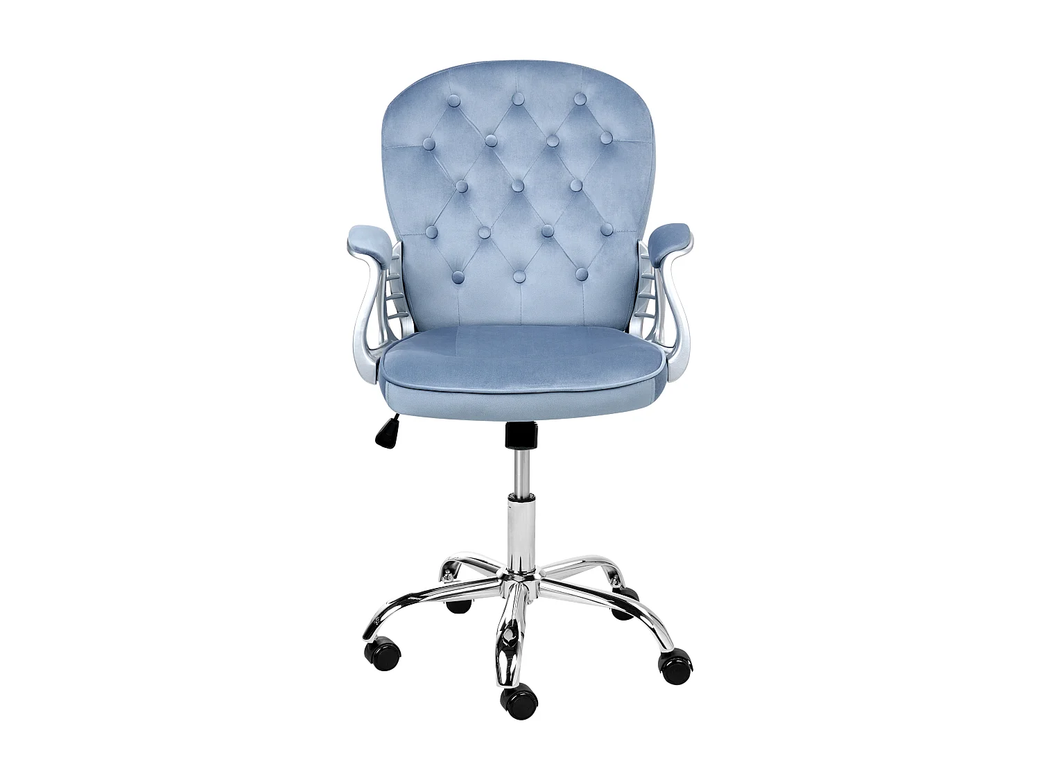 Chaise de bureau PRINCESS Velours Bleu clair