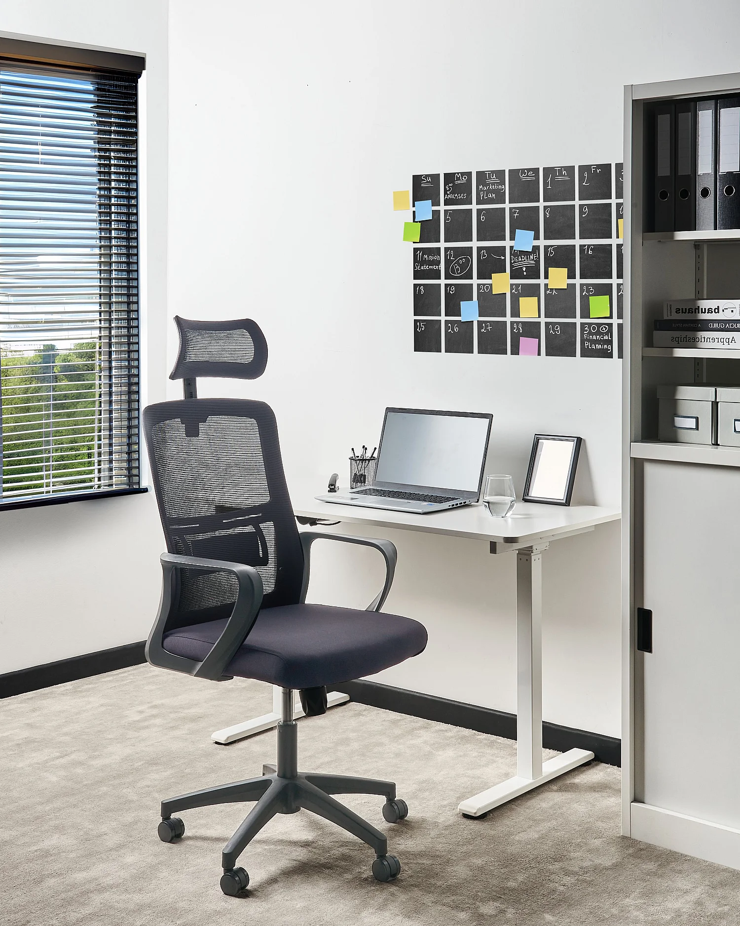 Bureaustoel Draaibaar MONARCH Stof Zwart