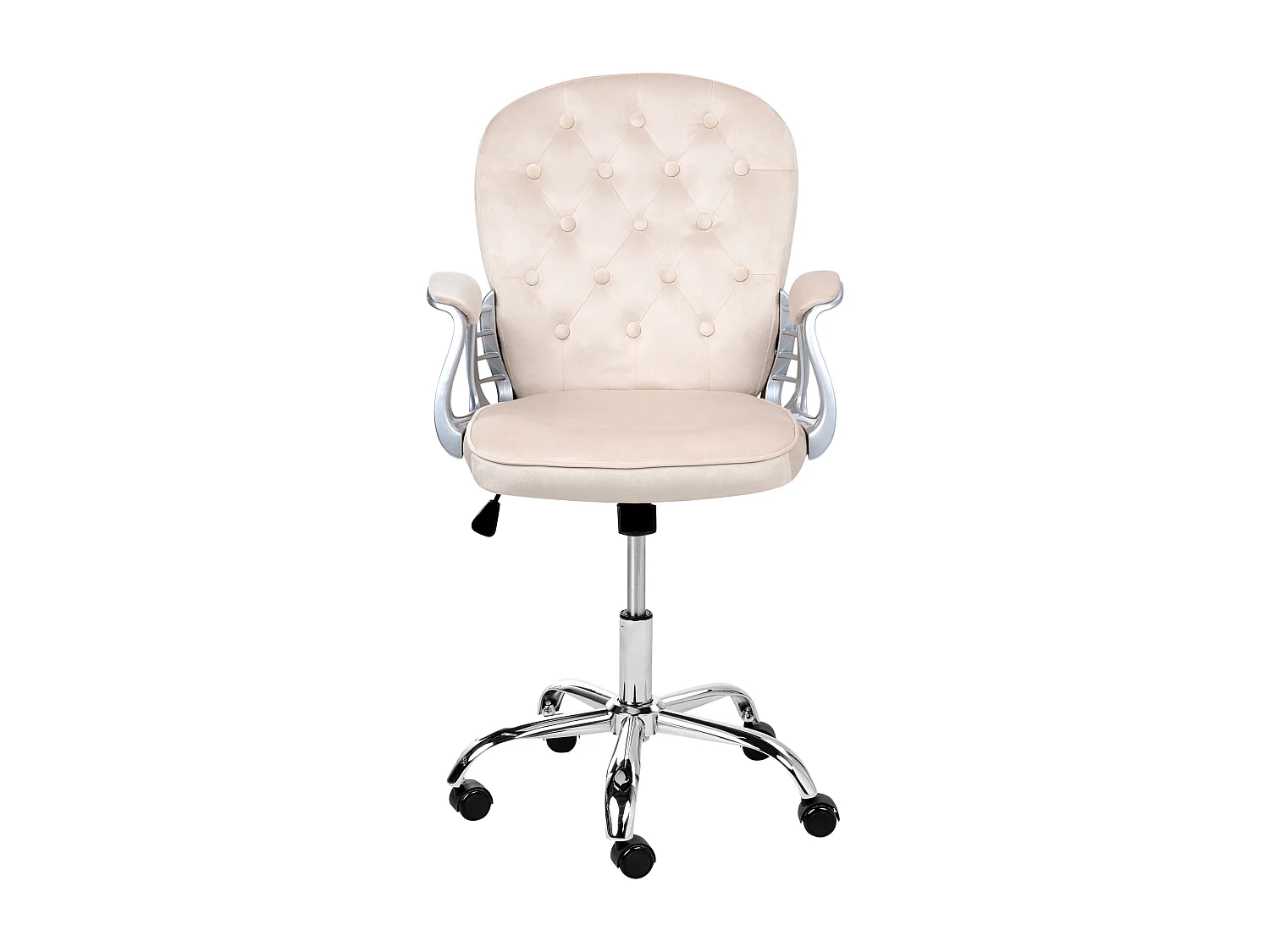 Schreibtischstuhl drehbar PRINCESS Samtstoff Beige