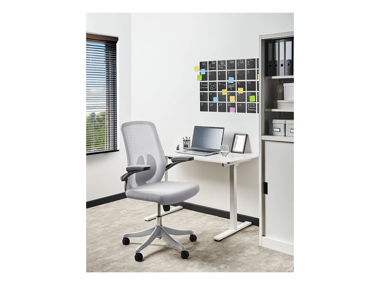 Bürostuhl drehbar OVERLORD Stoff Grau