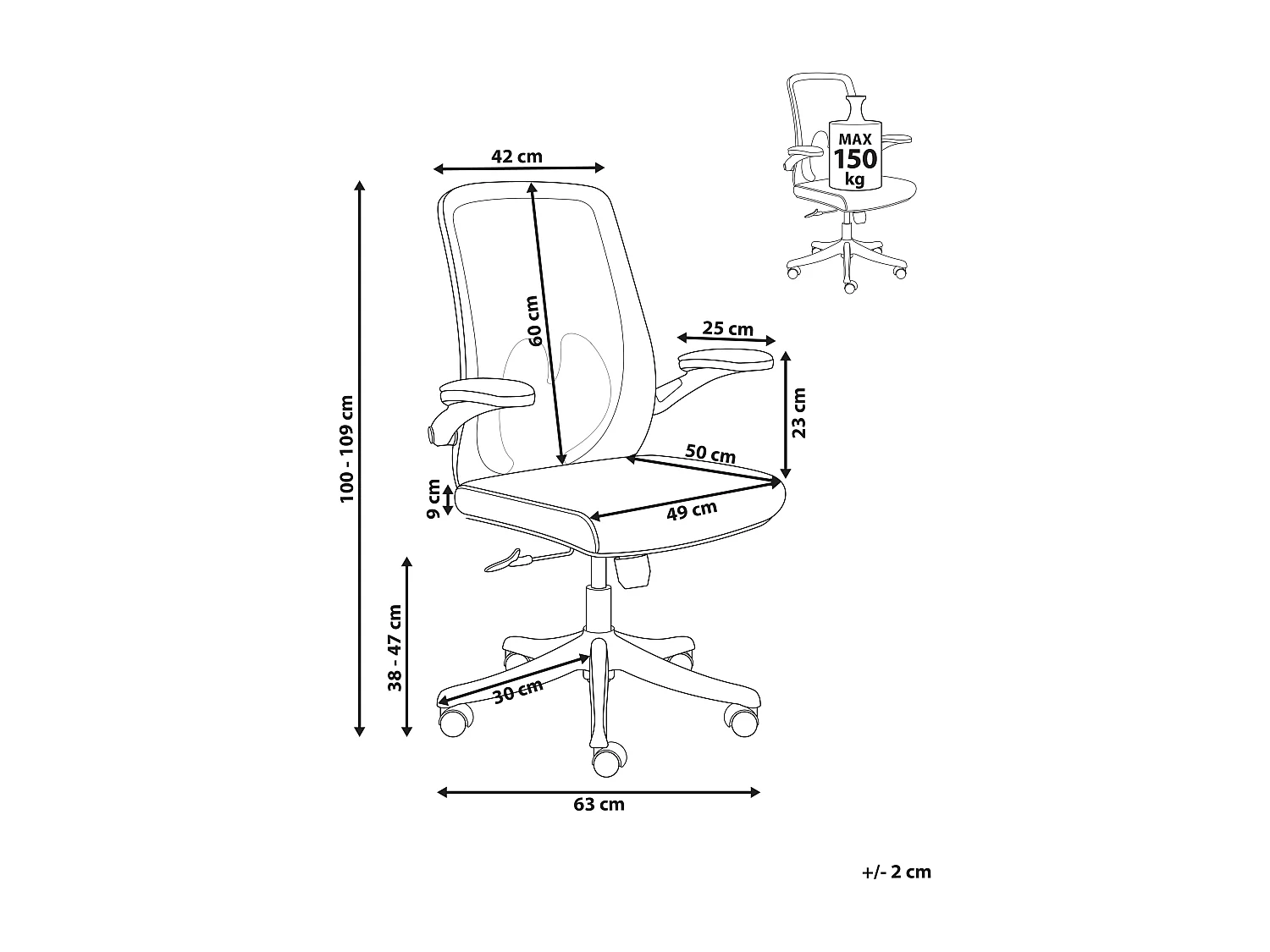 Chaise de bureau OVERLORD Tissu Gris