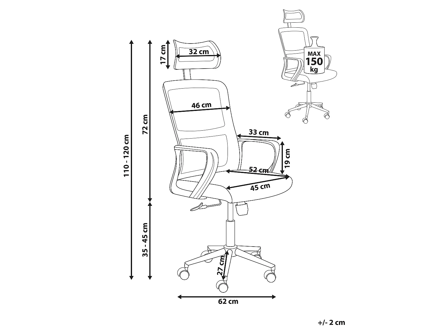 Office Chair MONARCH Light Grey