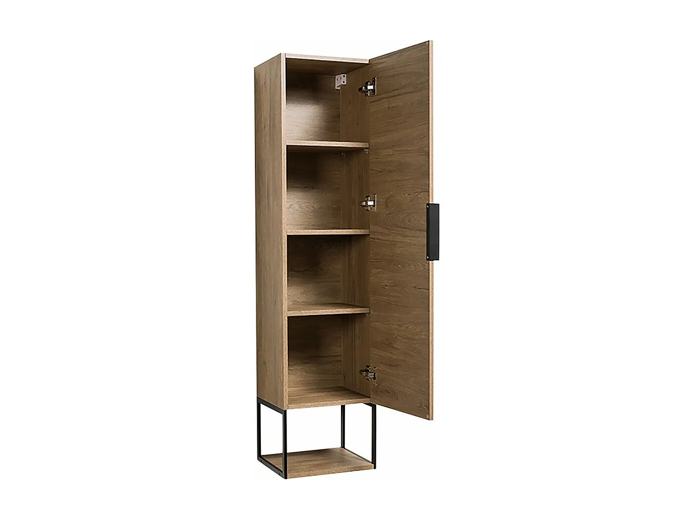 Ensemble meuble sous vasque avec lavabo, miroir et colonne de rangement MAURA couleur noyer