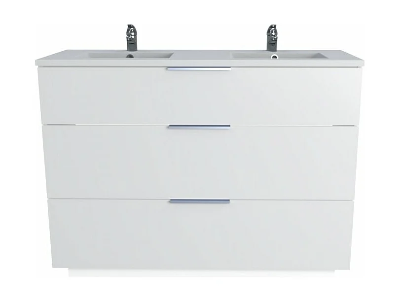 Meuble vasque Salle de bain avec Lavabo 120xx47x91cm blanc BELLO 3 tiroirs
