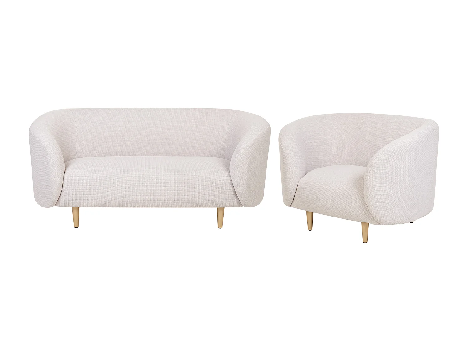 Ensemble de salon 3 places LOEN Tissu Beige clair