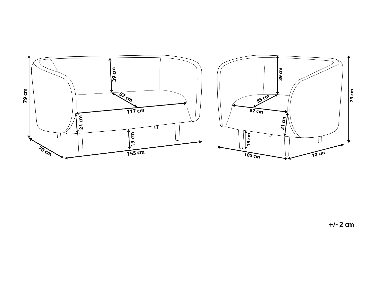 Sofa Set Sitzgruppe Art-Déco-Stil Metallbeine Stoff 3-Sitzer beige / gold Loen