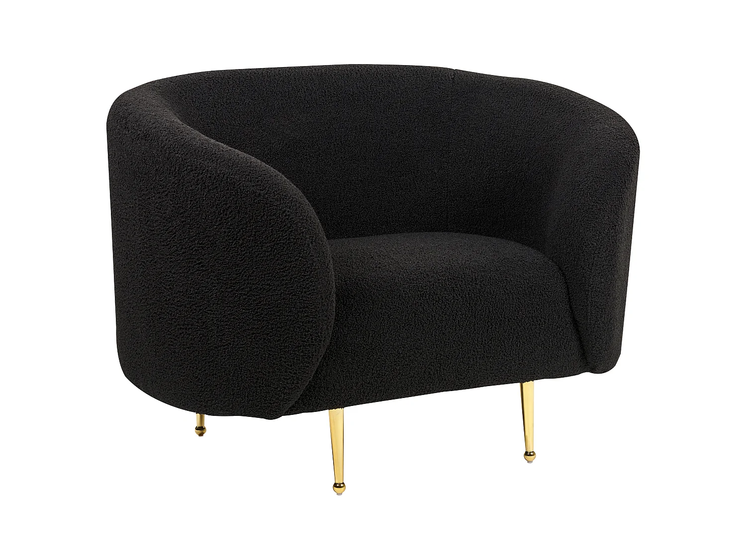 Ensemble de salon 3 places LOEN Bouclé Noir