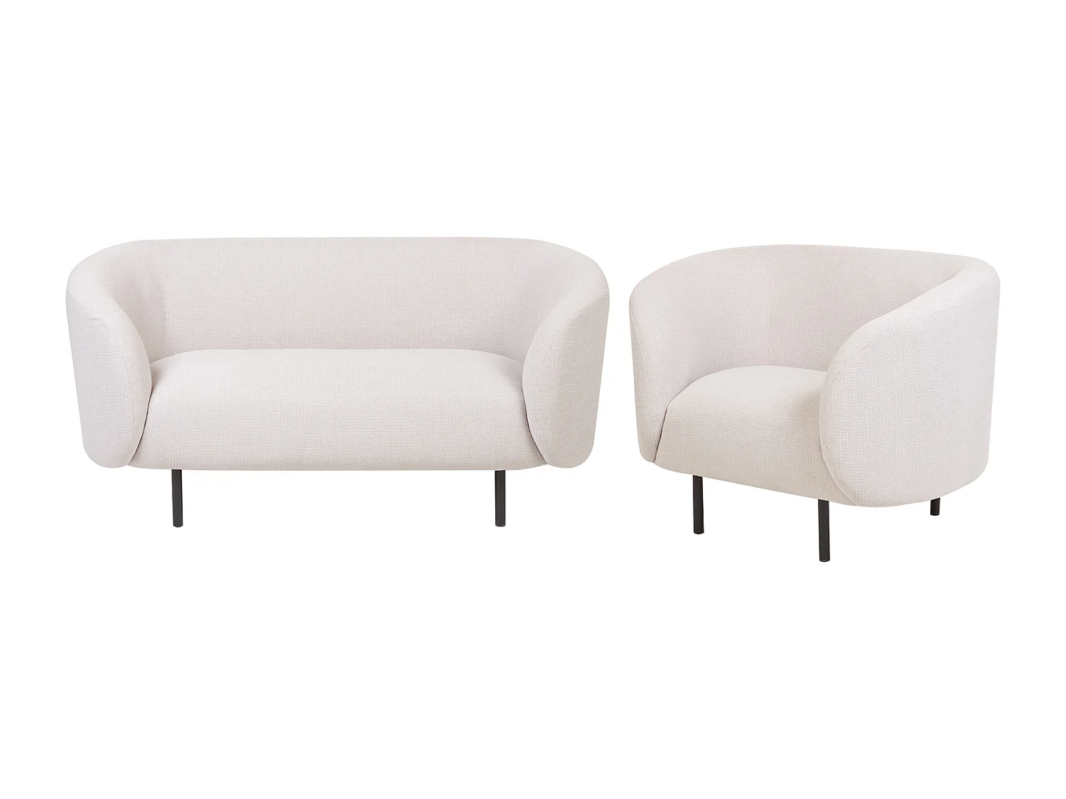 Ensemble de salon 3 places LOEN Tissu Beige clair