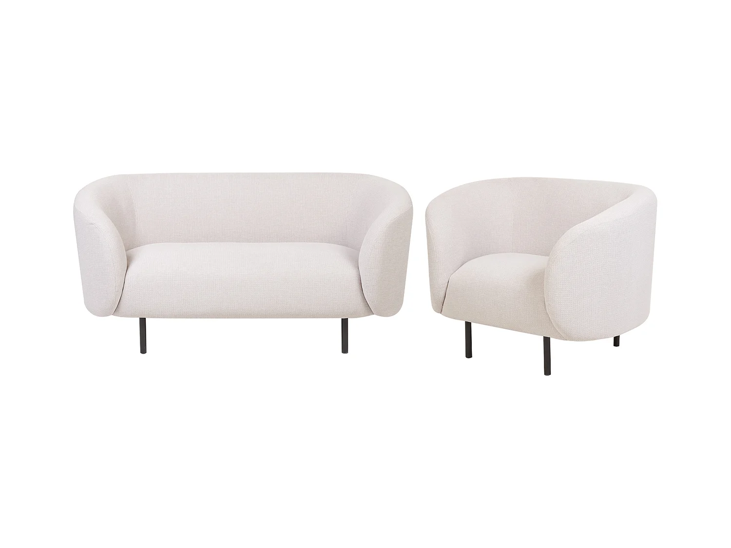 Sofa Set LOEN Stoff Hellbeige 3-Sitzer