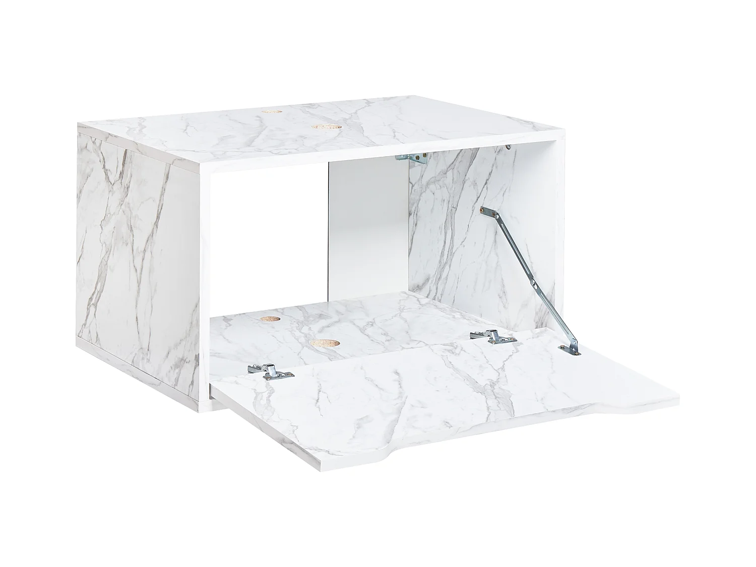 Wandmontierter Waschtischunterschrank PETROLINA 60 cm Weisser Marmor