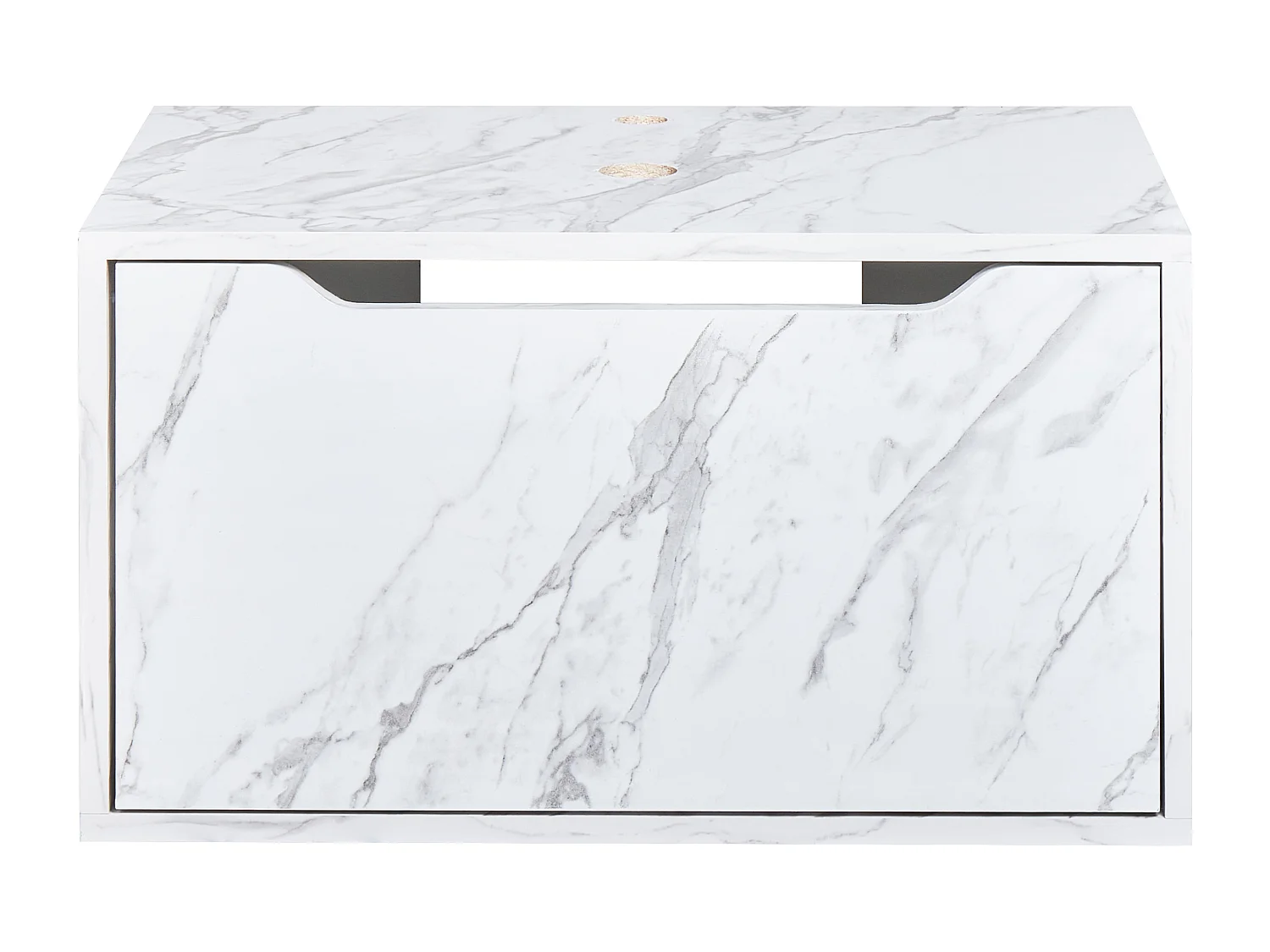 Wandmontierter Waschtischunterschrank PETROLINA 60 cm Weisser Marmor