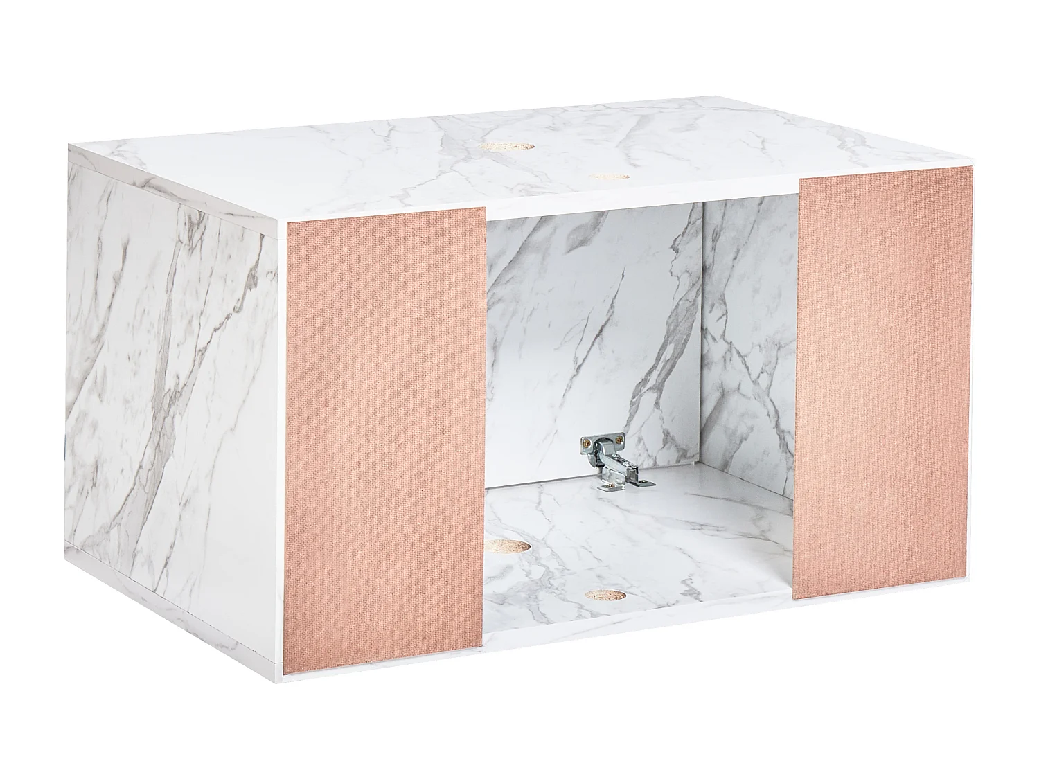 Wandmontierter Waschtischunterschrank PETROLINA 60 cm Weisser Marmor