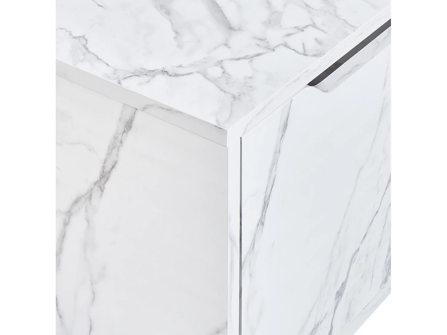 Wandmontierter Waschtischunterschrank PETROLINA 60 cm Weisser Marmor