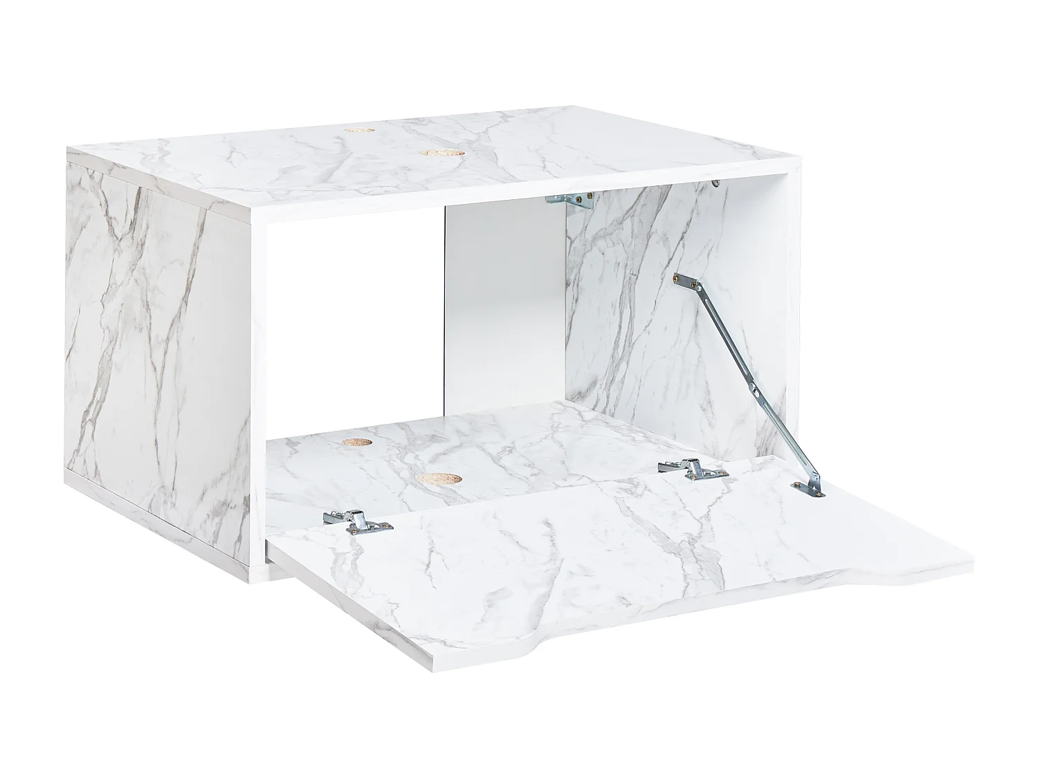 Wandmontierter Waschtischunterschrank PETROLINA 60 cm Weisser Marmor