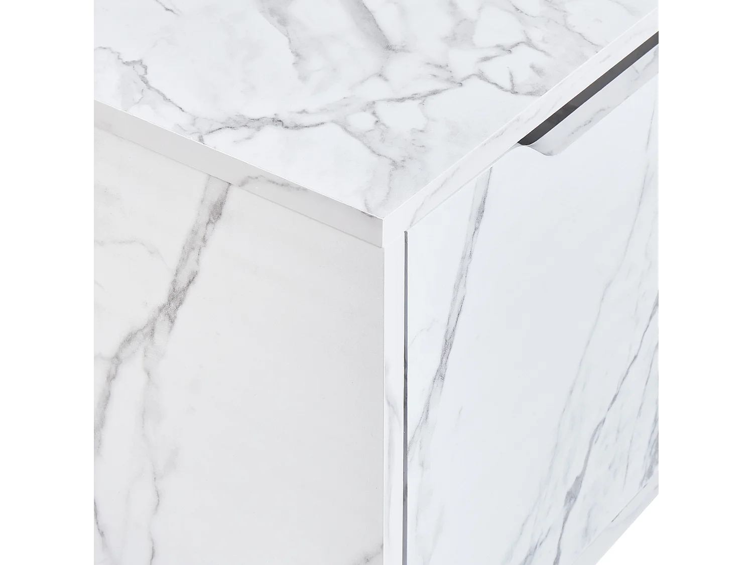 Wandmontierter Waschtischunterschrank PETROLINA 60 cm Weisser Marmor