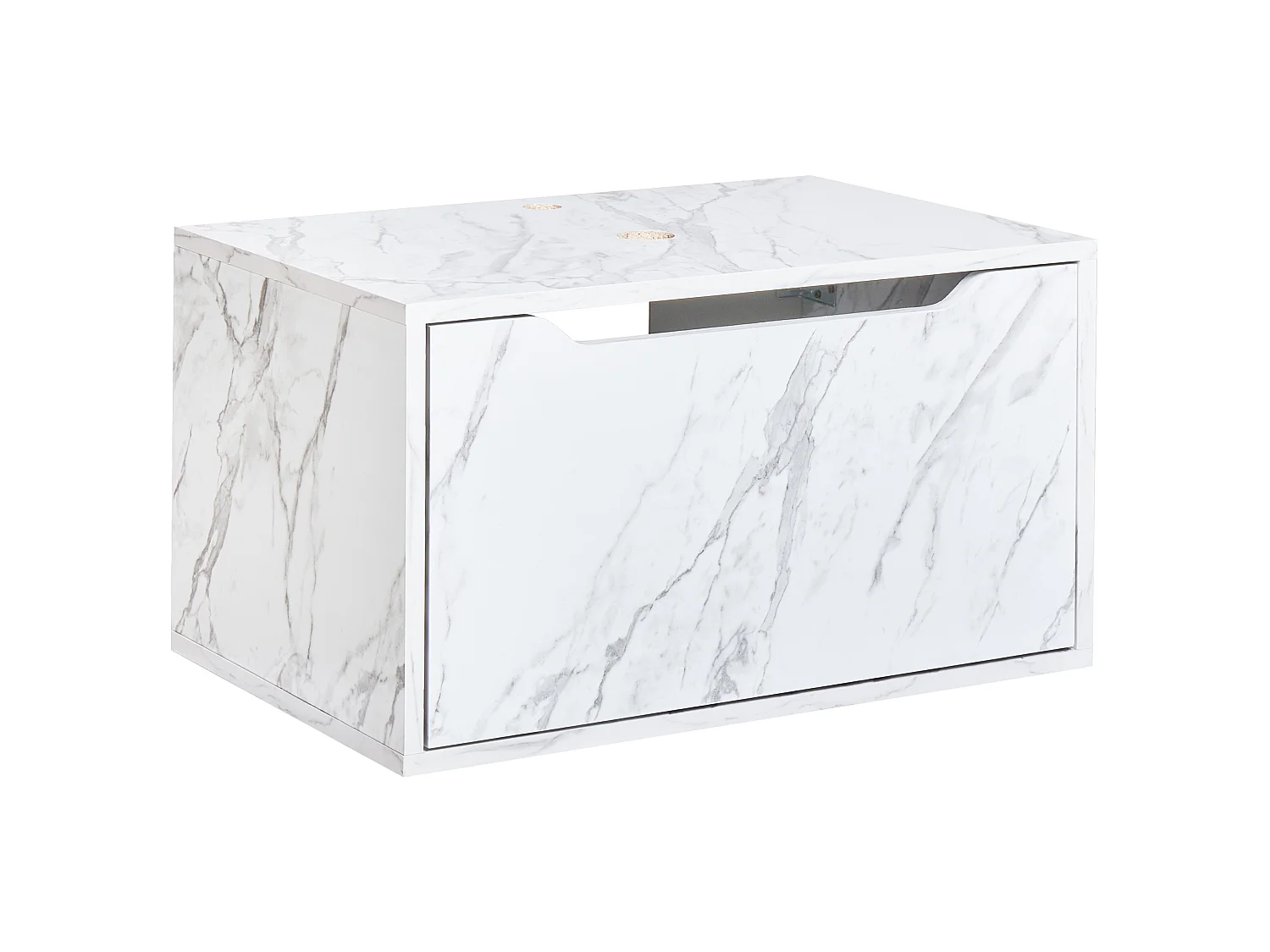 Meuble lavabo mural PETROLINA 60 cm Marbre blanc