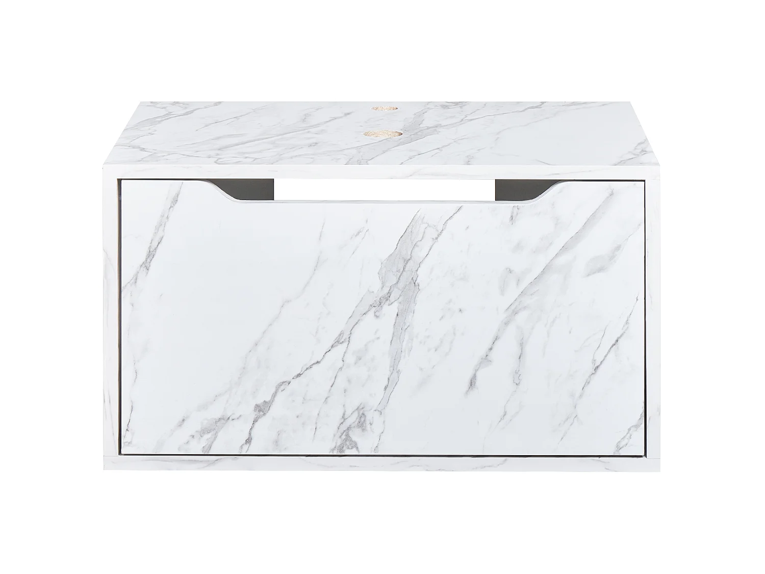 Meuble lavabo mural PETROLINA 60 cm Marbre blanc