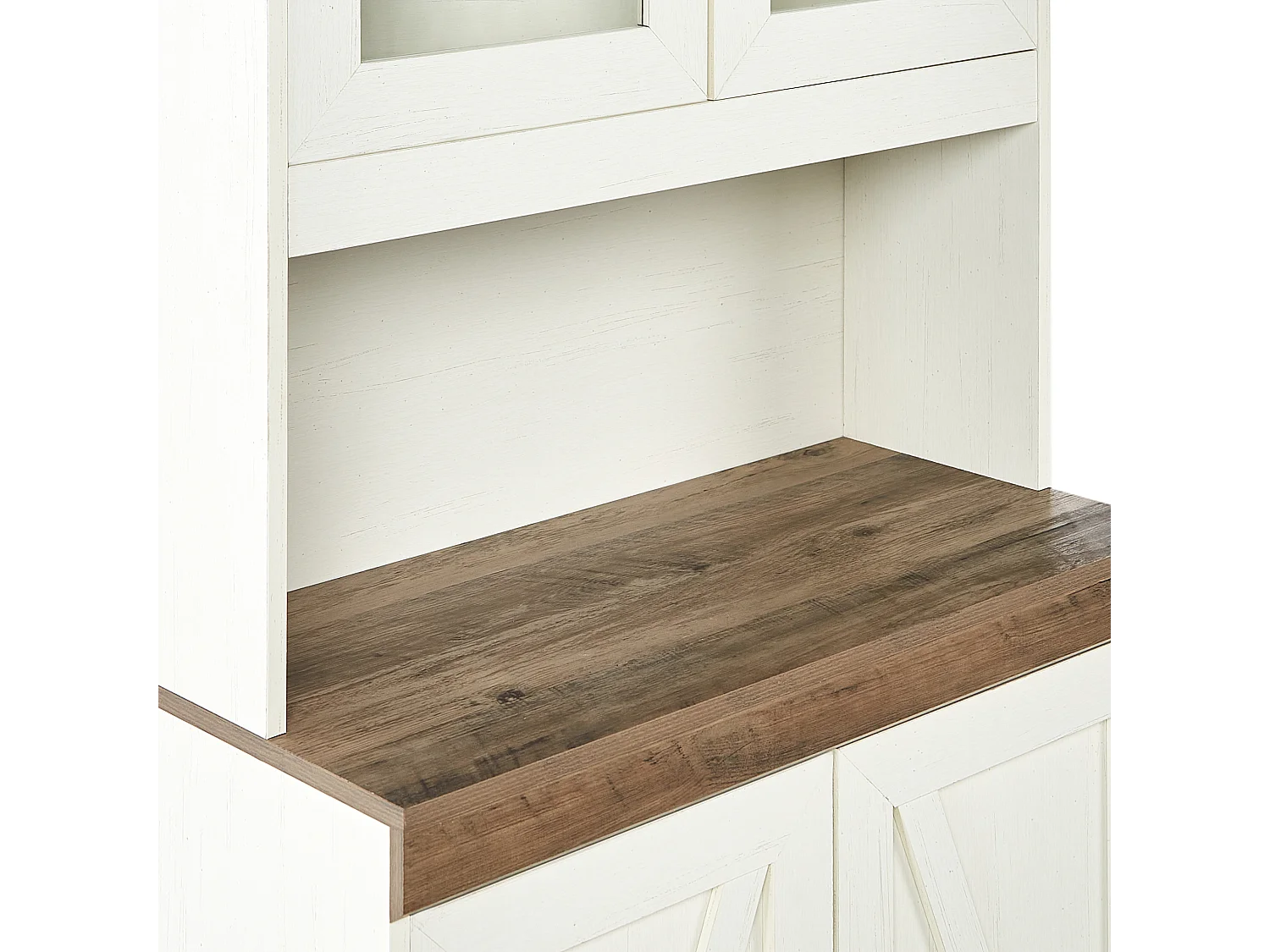 Glazen vitrinekast KALBARRI 80 cm Bruin/wit