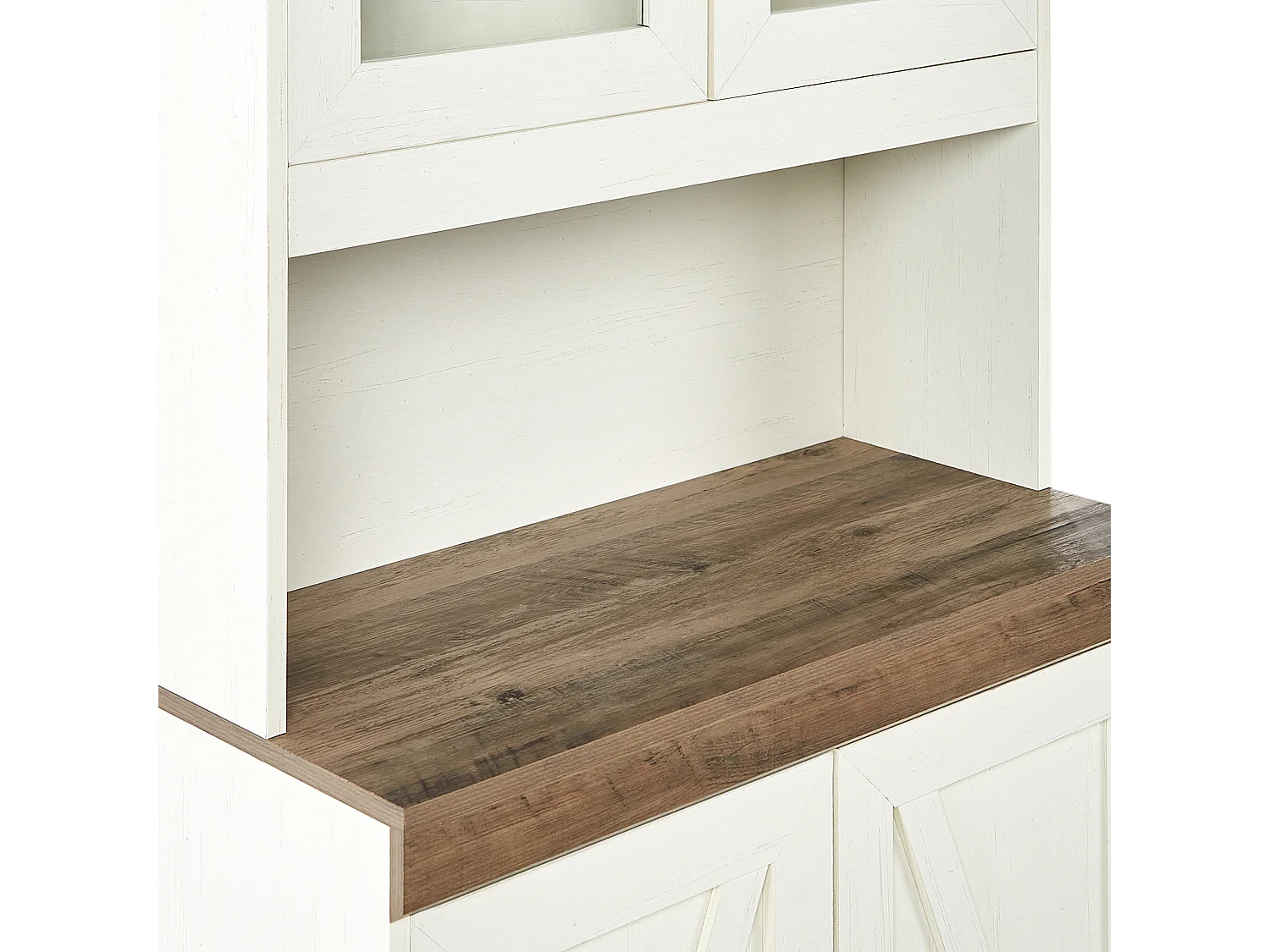 Vitrine en verre KALBARRI 80 cm Marron/blanc