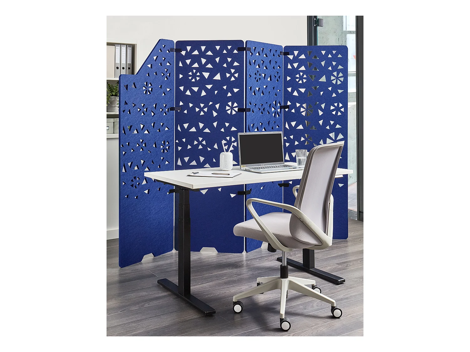 Roomdivider met 4 panelen STARRY Marineblauw 240 cm 180 cm