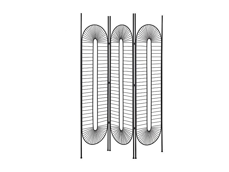 Separador de ambientes de 3 paneles NOALE Negro 135 cm 170 cm