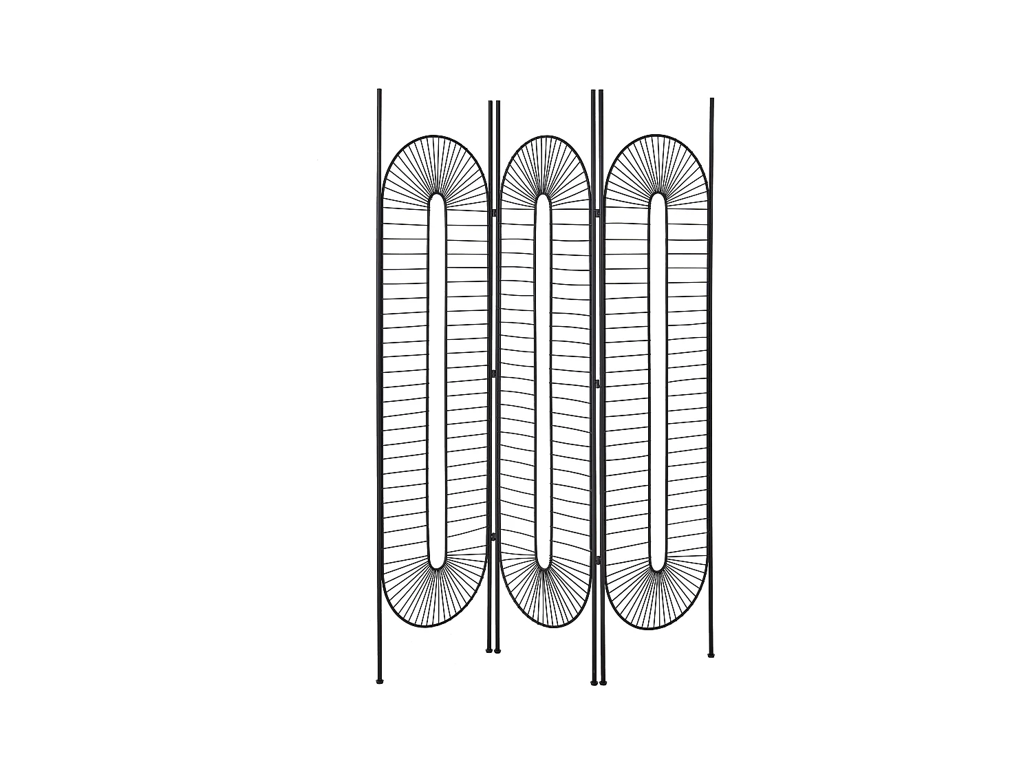 Raumteiler 3-teilig NOALE Schwarz 135 cm 170 cm