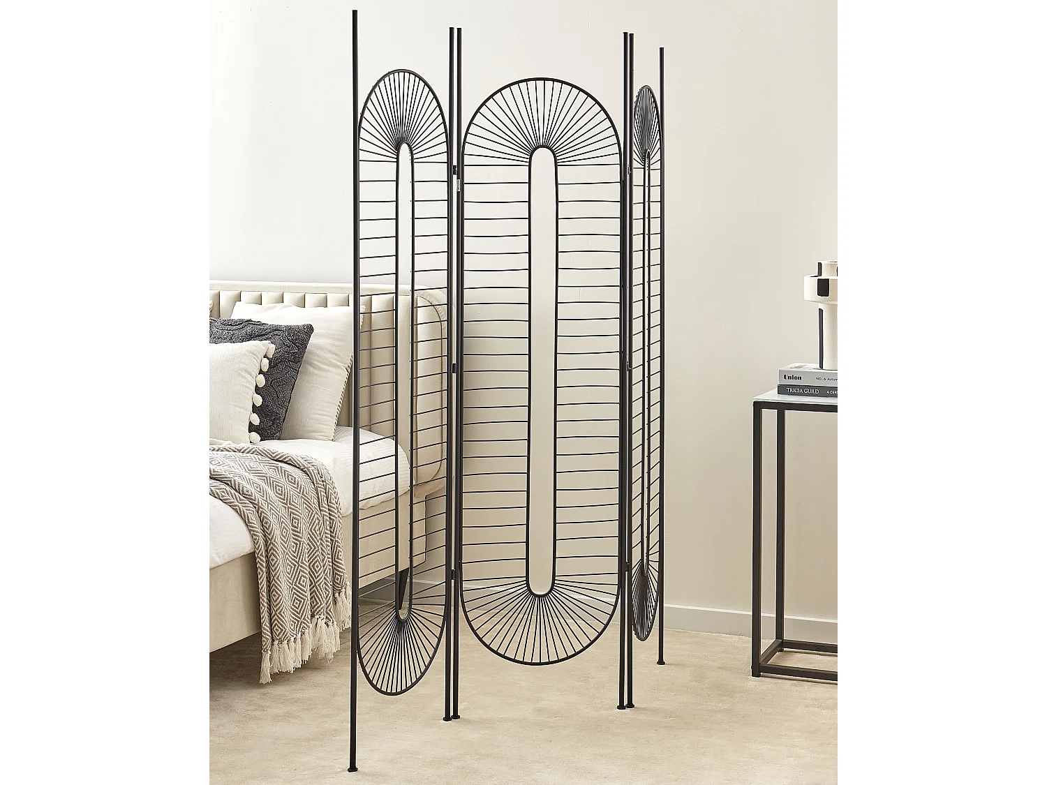 Roomdivider met 3 panelen NOALE Zwart 135 cm 170 cm