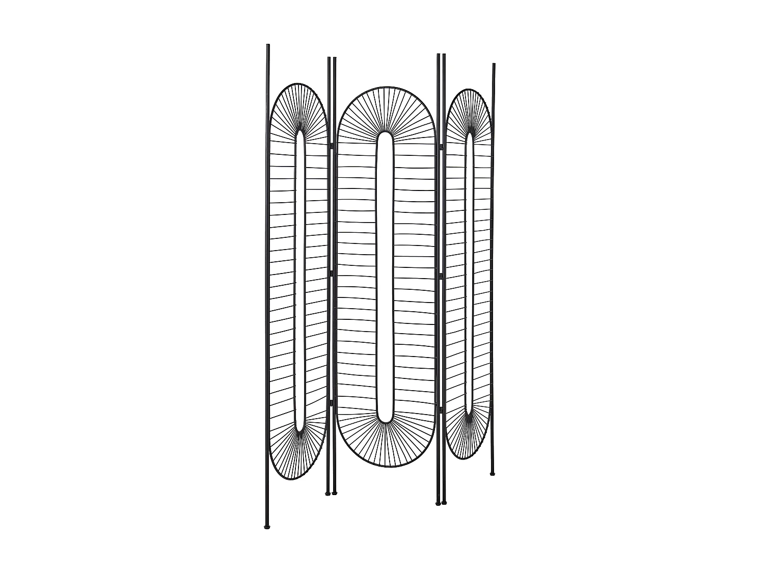 Roomdivider met 3 panelen NOALE Zwart 135 cm 170 cm