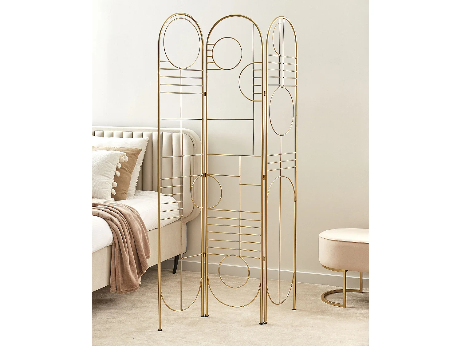 Roomdivider met 3 panelen TURANIA Goud 100 cm 170 cm