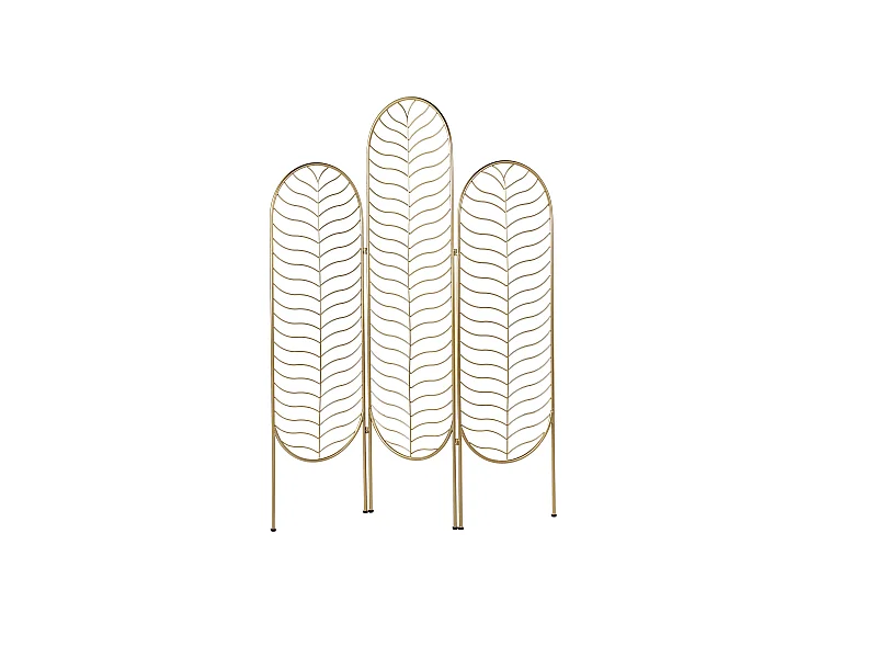 Separador de ambientes de 3 paneles PESCIA Dorado 120 cm 160 cm