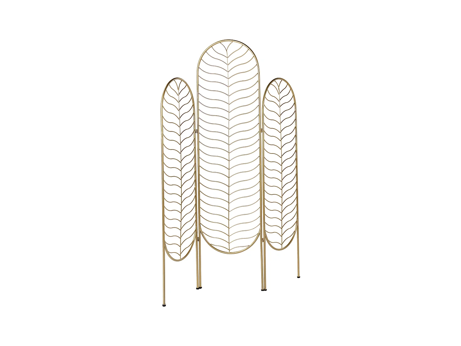 Deko Raumteiler 3-teilig 120x160 cm aus Metall gold faltbar freistehend Pescia
