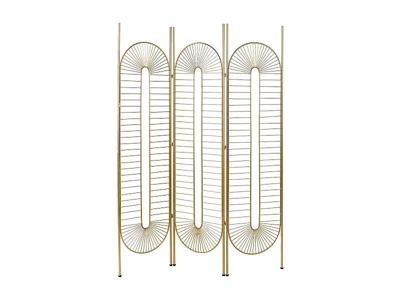 Separador de ambientes de 3 paneles NOALE Dorado 135 cm 170 cm