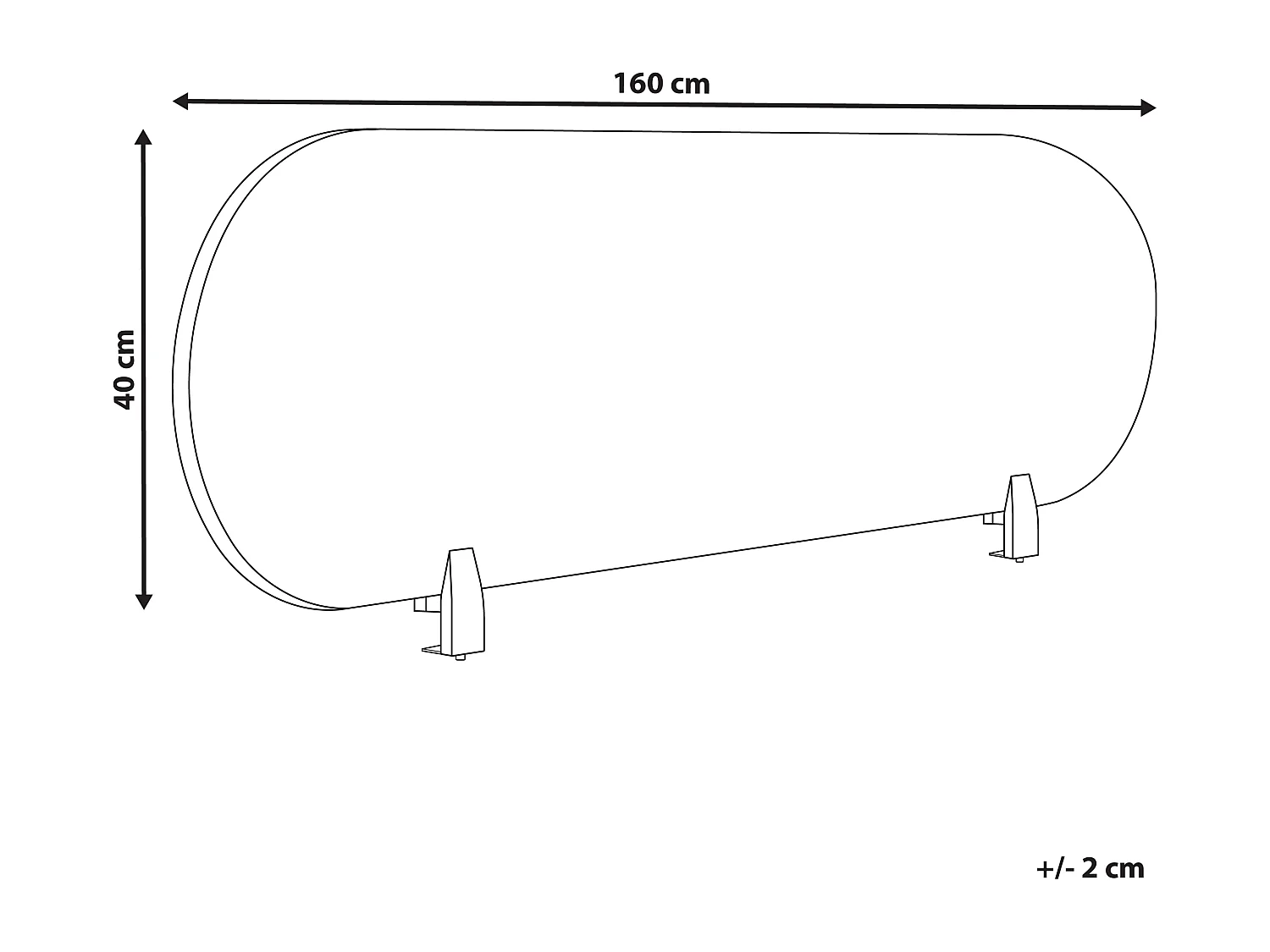 Pannello divisorio per scrivania arancione 160 x 40 cm SPARKY