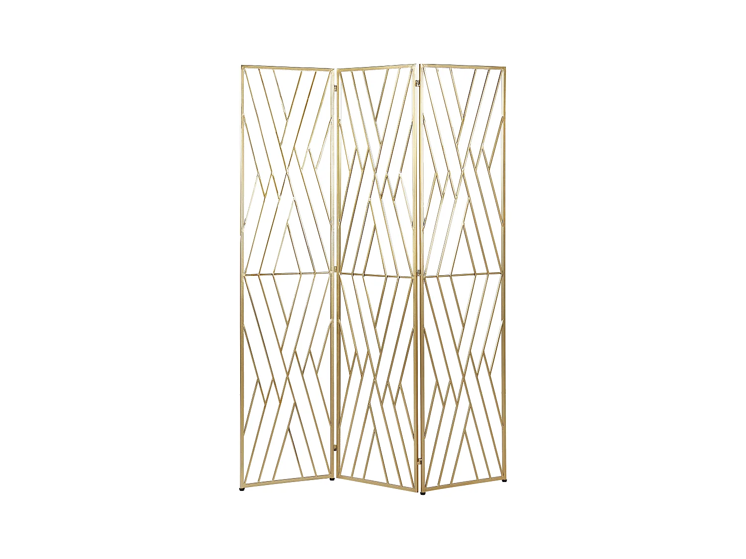 Deko Raumteiler 3-teilig 117x170 cm aus Metall gold faltbar freistehend Asolo