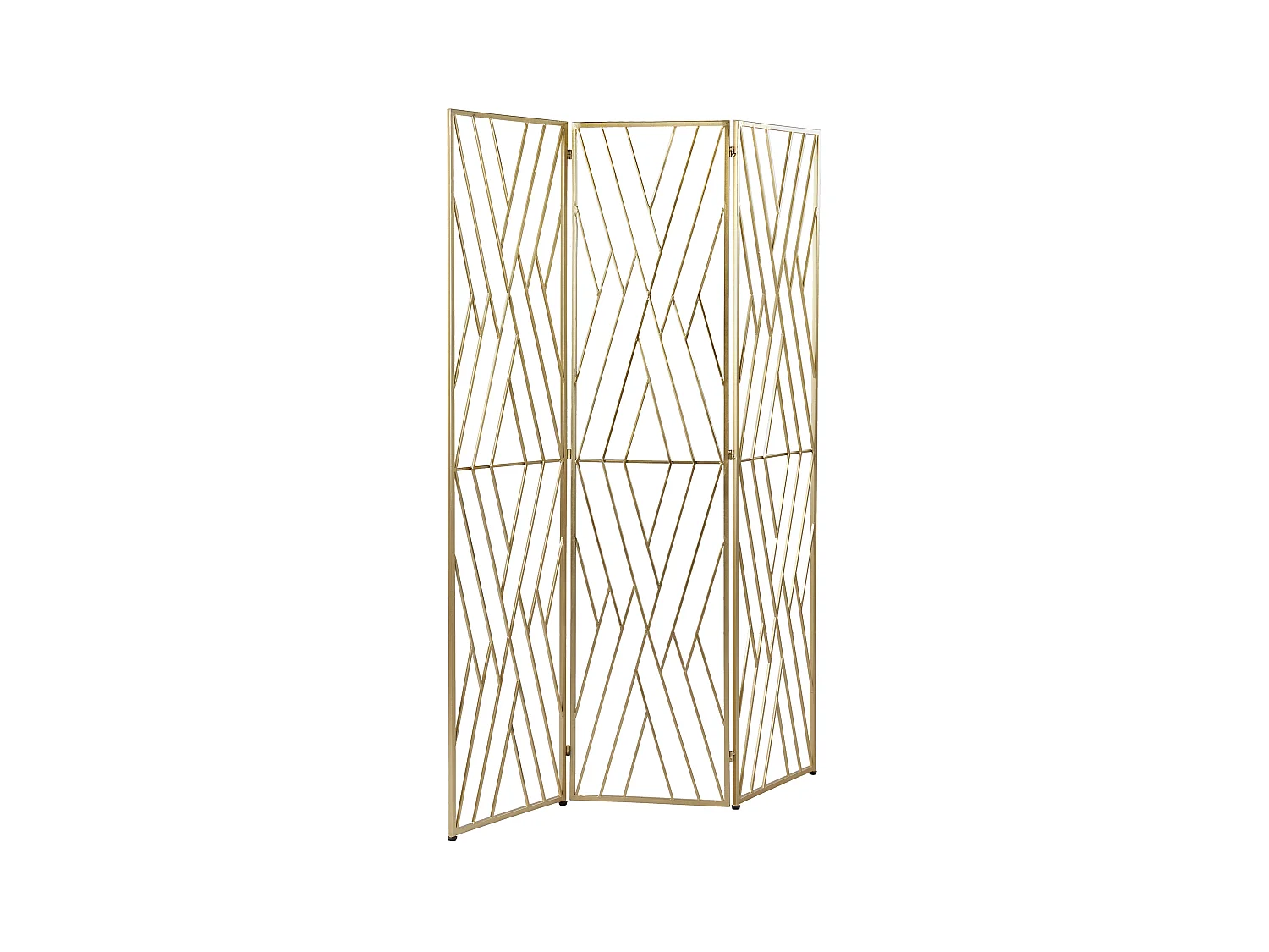 Deko Raumteiler 3-teilig 117x170 cm aus Metall gold faltbar freistehend Asolo