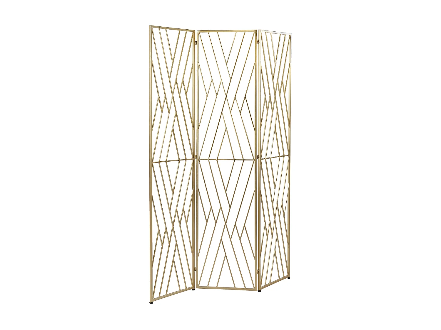 Deko Raumteiler 3-teilig 117x170 cm aus Metall gold faltbar freistehend Asolo
