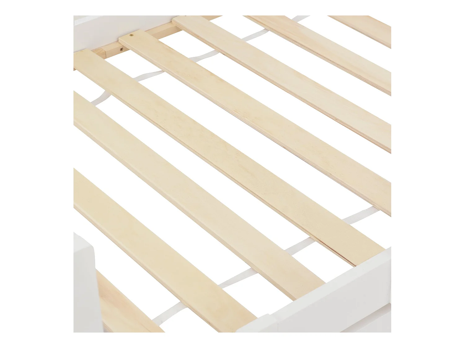 Lit enfant 90x200 cm - Lit cabane avec 2 tiroirs et sommier à lattes - blanc - sans matelas