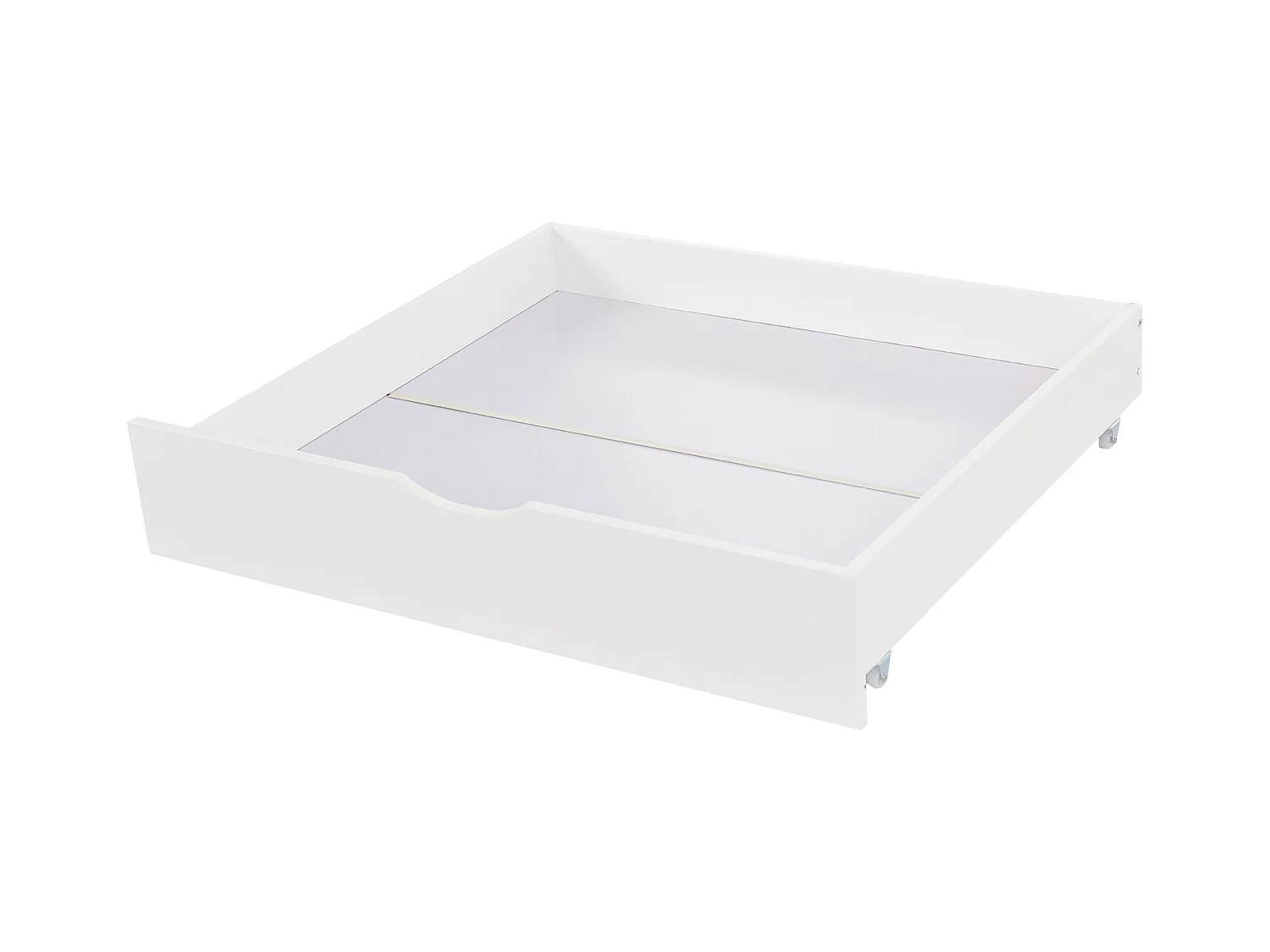 Lit enfant 90x200 cm - Lit cabane avec 2 tiroirs et sommier à lattes - blanc - sans matelas