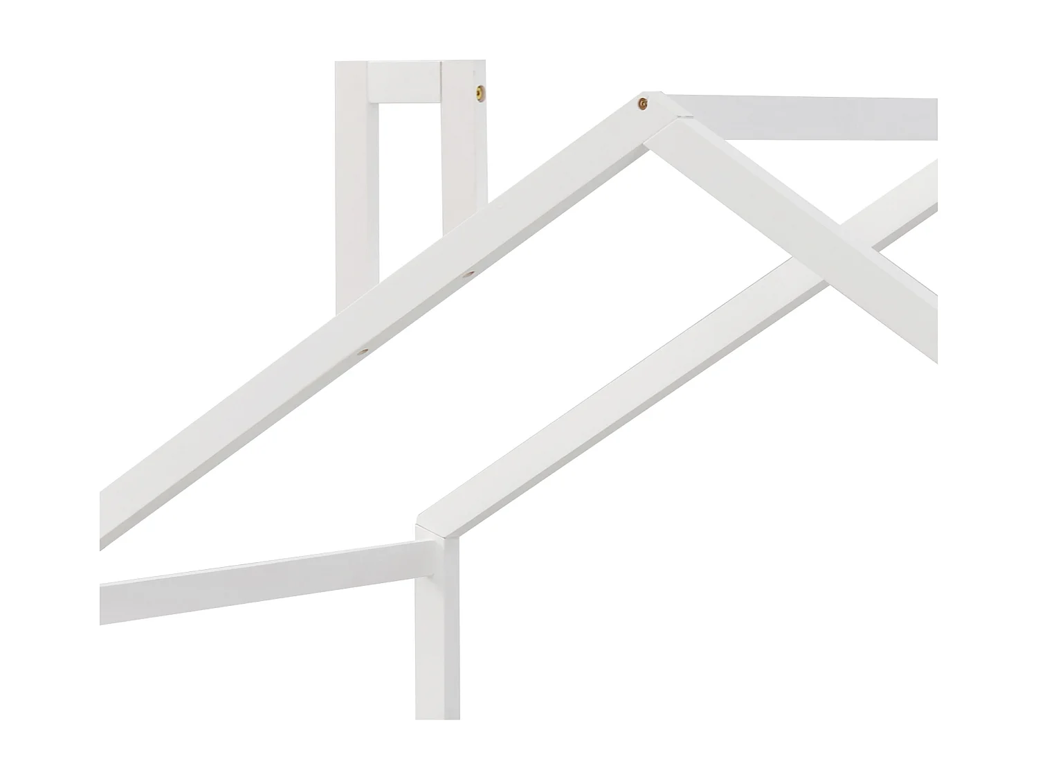 Hoogslaper 90x200 cm - kinderbed met lattenbodem - valbeveiliging - wit