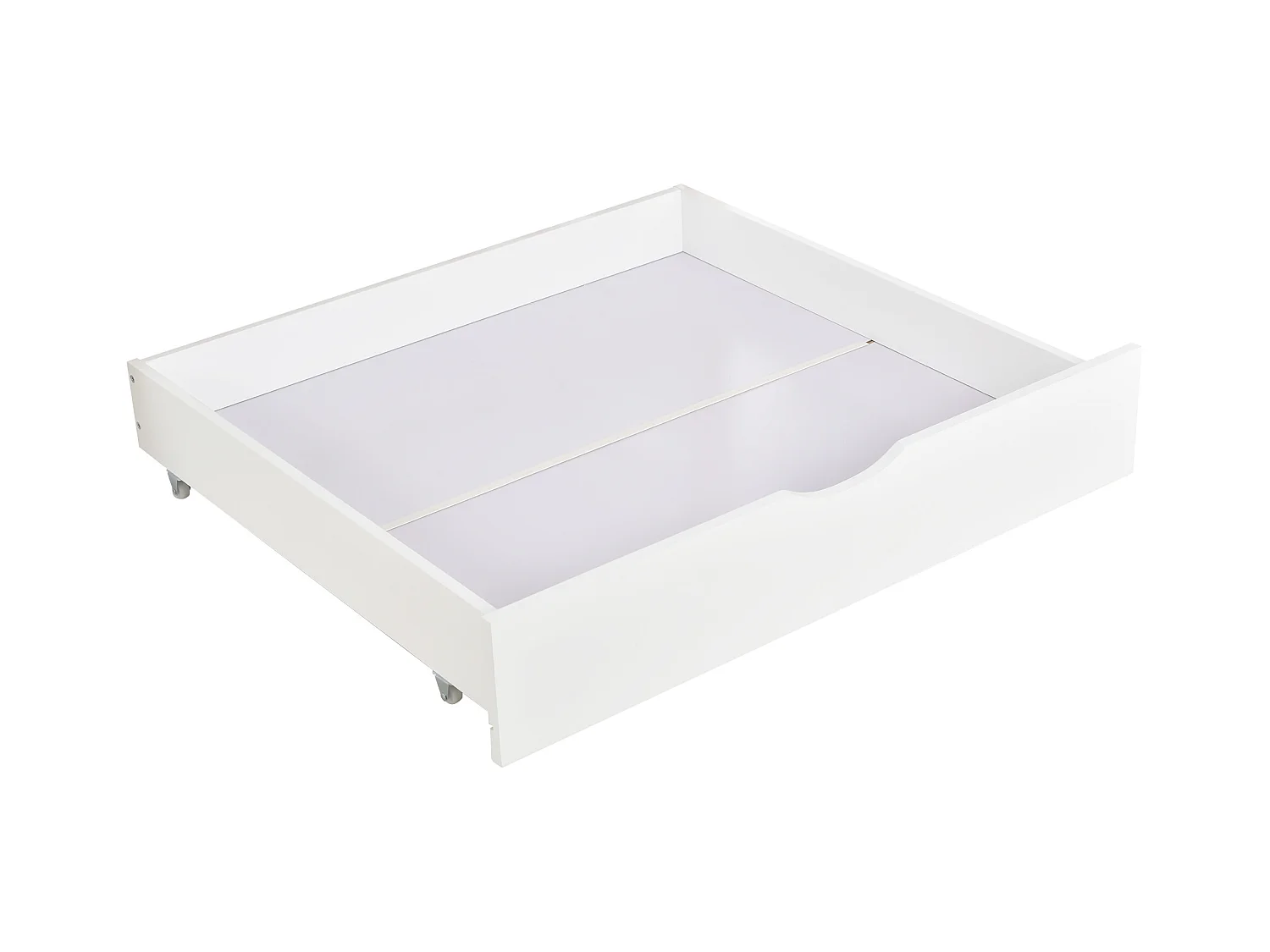 Lit cabane 90x200 cm - Lit enfant avec 2 tiroirs et sommier à lattes - blanc et bois naturel