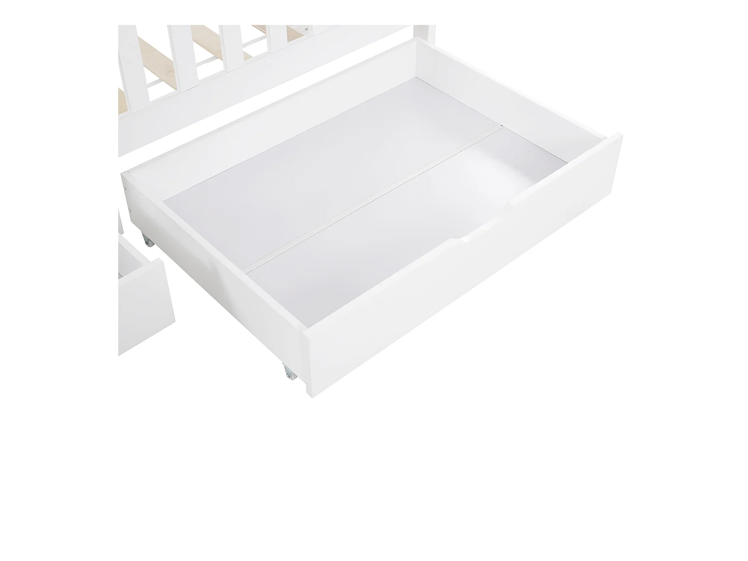 Cama cabina 90x200 cm - Cama infantil con barandillas y 2 cajones - blanca - sin colchón