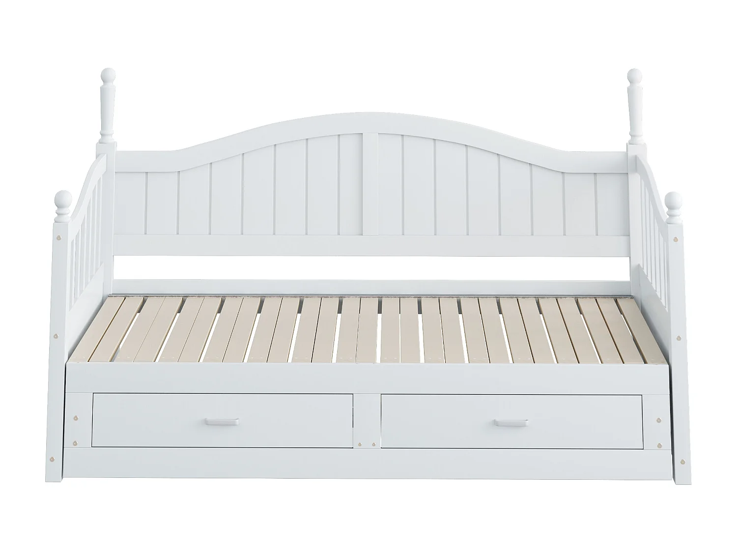 Lit enfant 90/180x190 cm, lit gigogne avec 2 tiroirs, pin, lit multifonctionnel, blanc