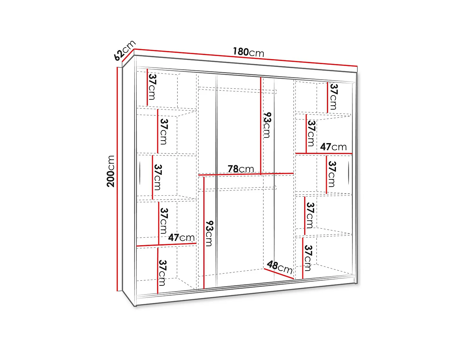 Armario Hartford 506, Roble Artisan, 200x180x62cm, Puertas de armario: Correderas