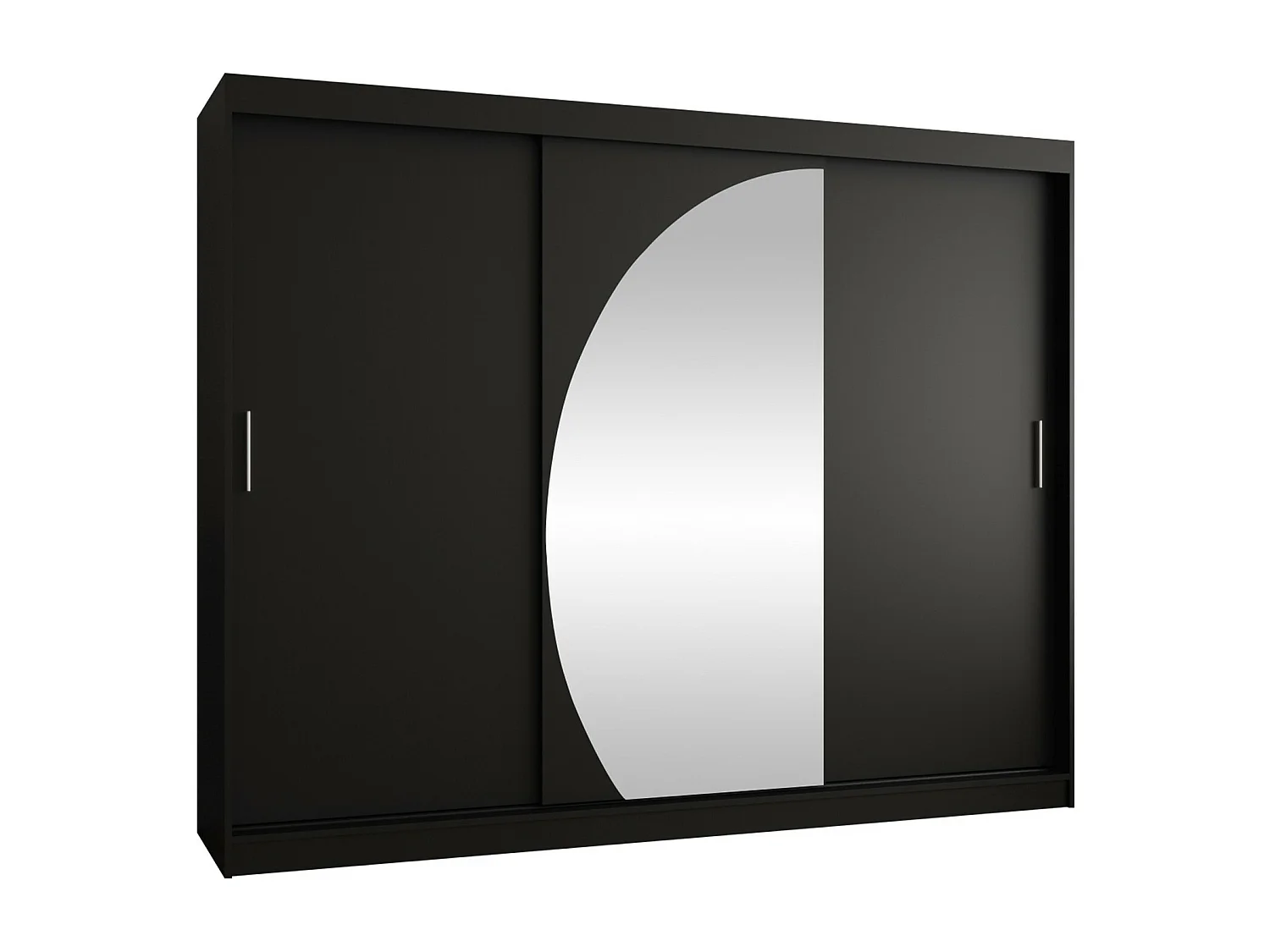 Armoire Hartford 508, Noir, 200x250x62cm, Portes d'armoire: Coulissantes