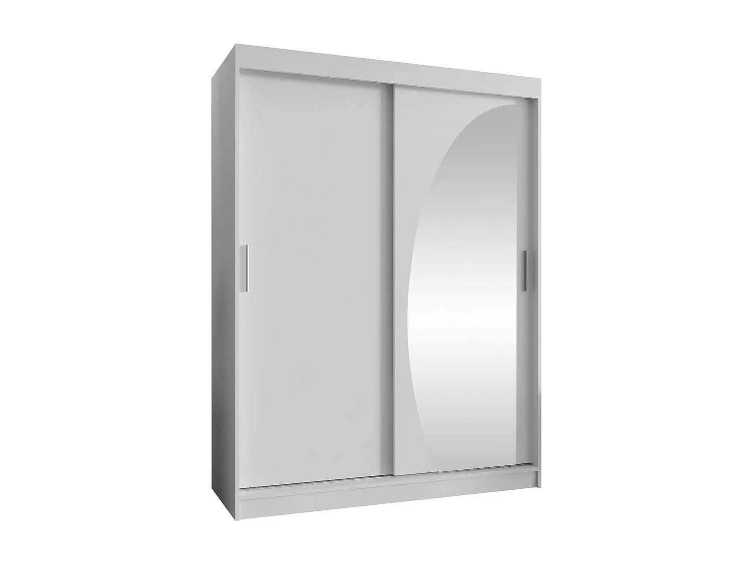 Armoire Hartford 503, Blanc, 200x150x62cm, Portes d'armoire: Coulissantes