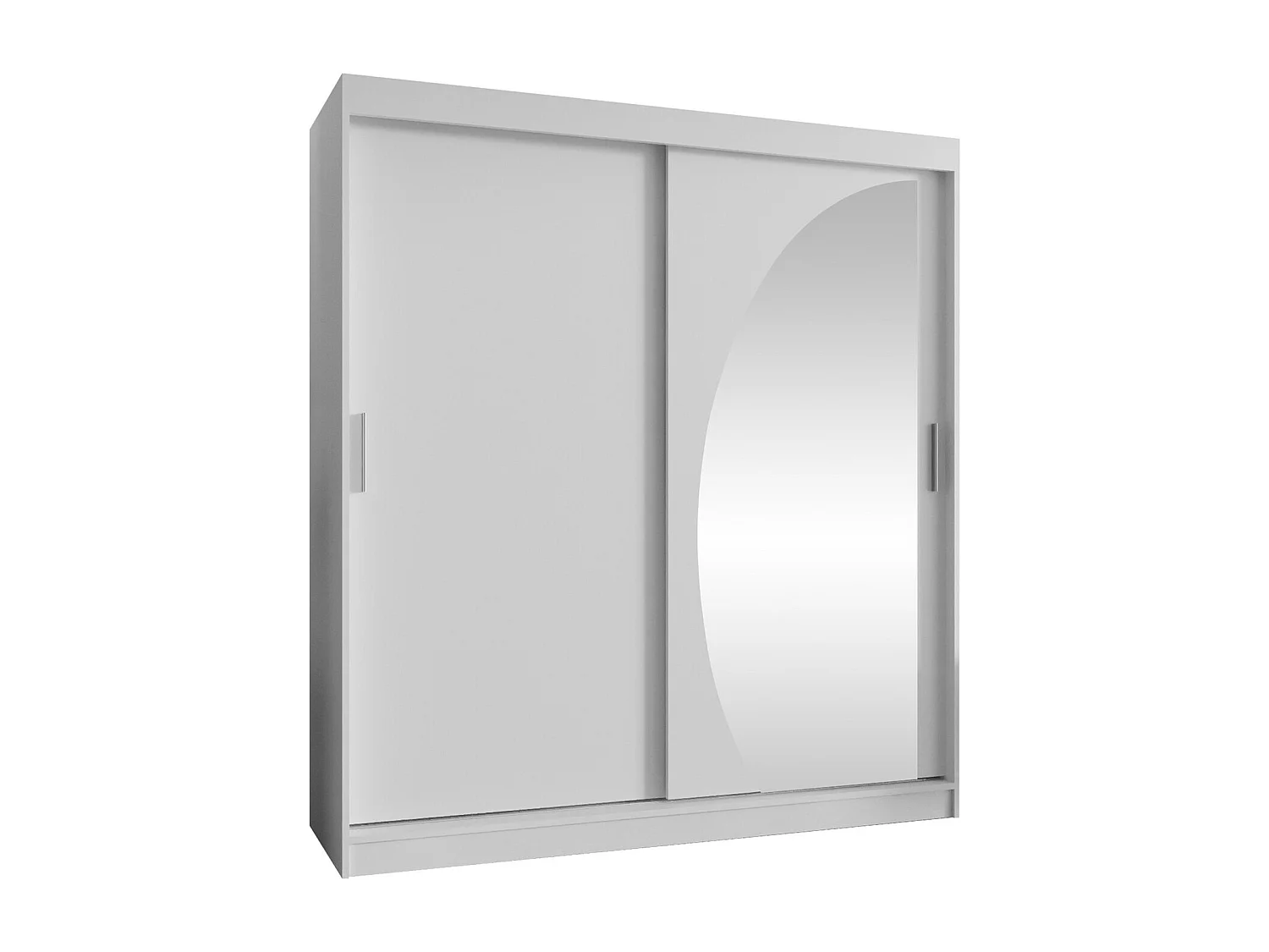 Armoire Hartford 506, Blanc, 200x180x62cm, Portes d'armoire: Coulissantes