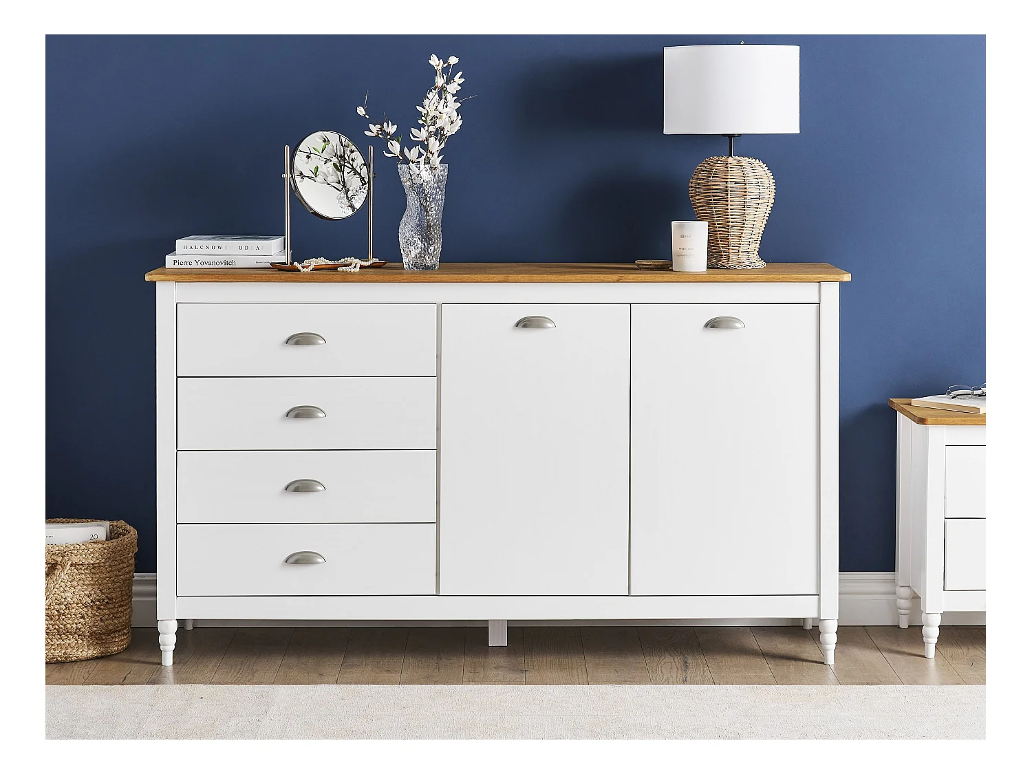 Sideboard mit 2 Türen SHILLINGTON Kiefernholz Weiss